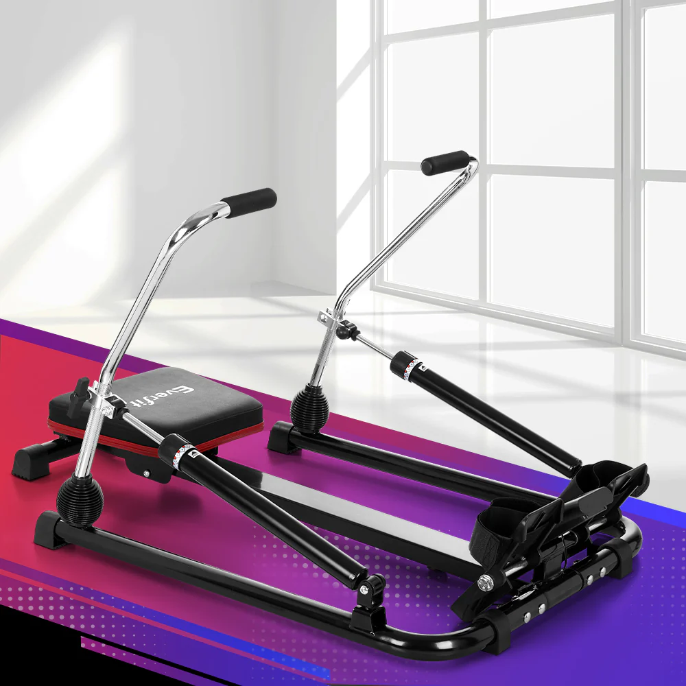everfit hydraulic rowing machine rower 12 levels resistance exercise fitness gym cardio everfit hydraulic rowing machine rower 12 levels resistance exercise fitness gym cardio